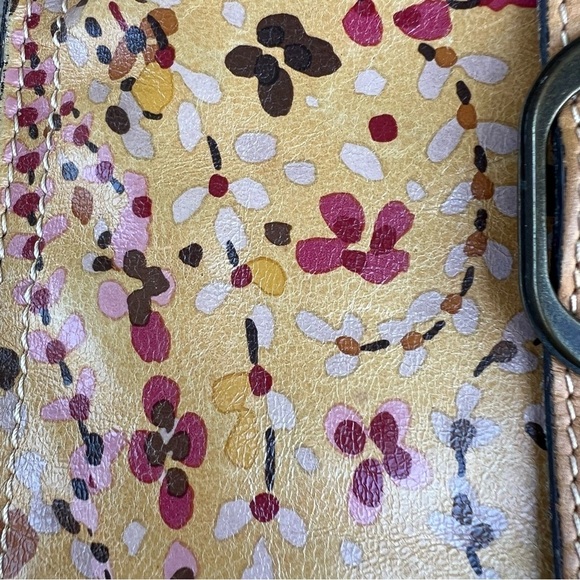 Patricia Nash Venezia Confetti Floral Printed Leather Crossbody Purse 9”x10” GUC - Picture 7 of 16
